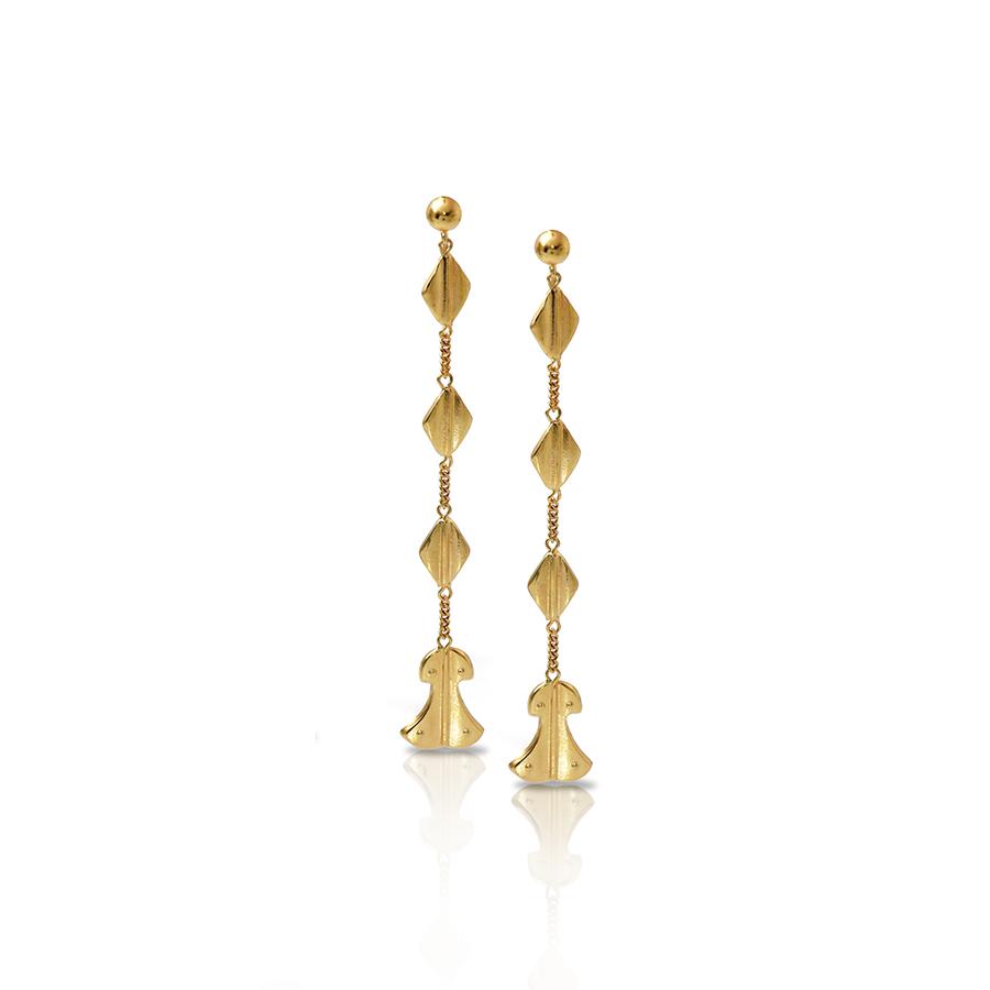 LALAOUNIS Σκουλαρίκια HELEN OF TROY SINGLE STRAND EARRINGS IN 18K GOLD