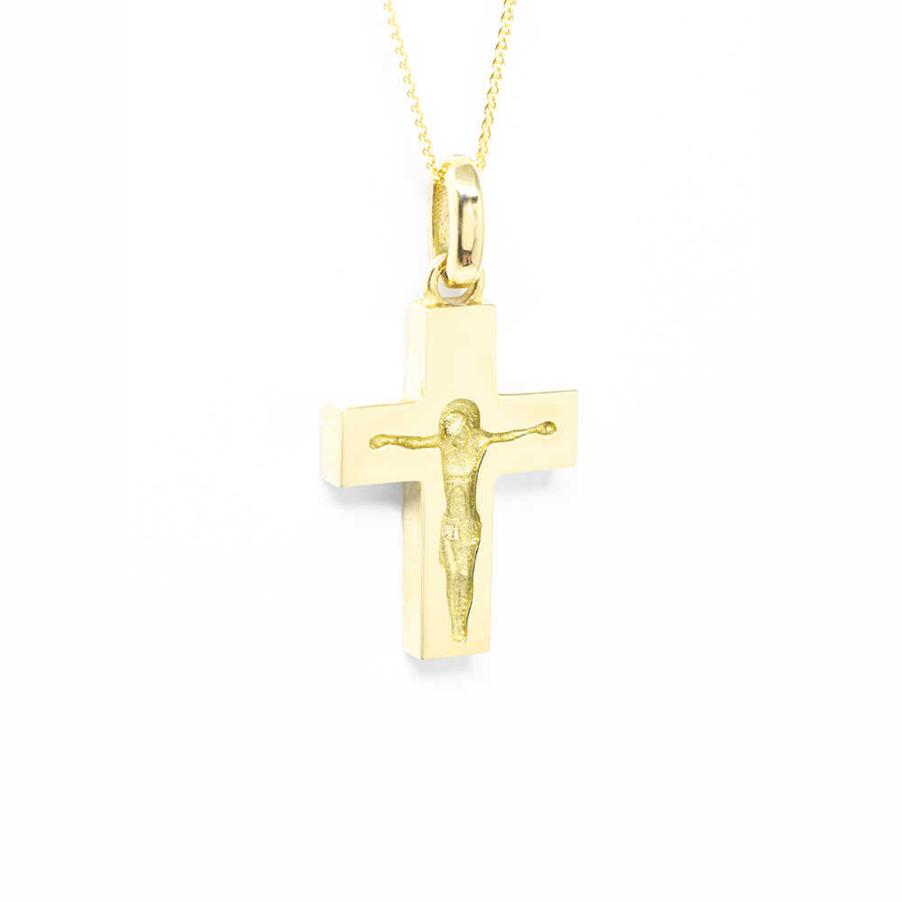 Σταυρός χρυσός με πολύτιμες πέτρες K18