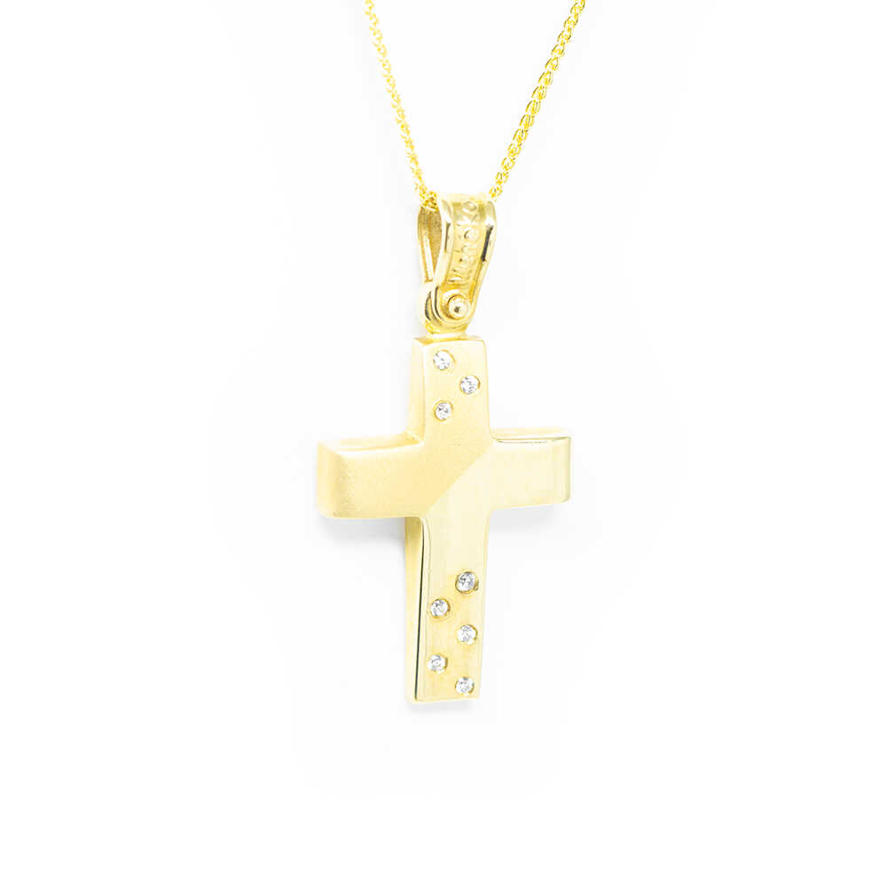 Σταυρός χρυσός με πολύτιμες πέτρες Κ14