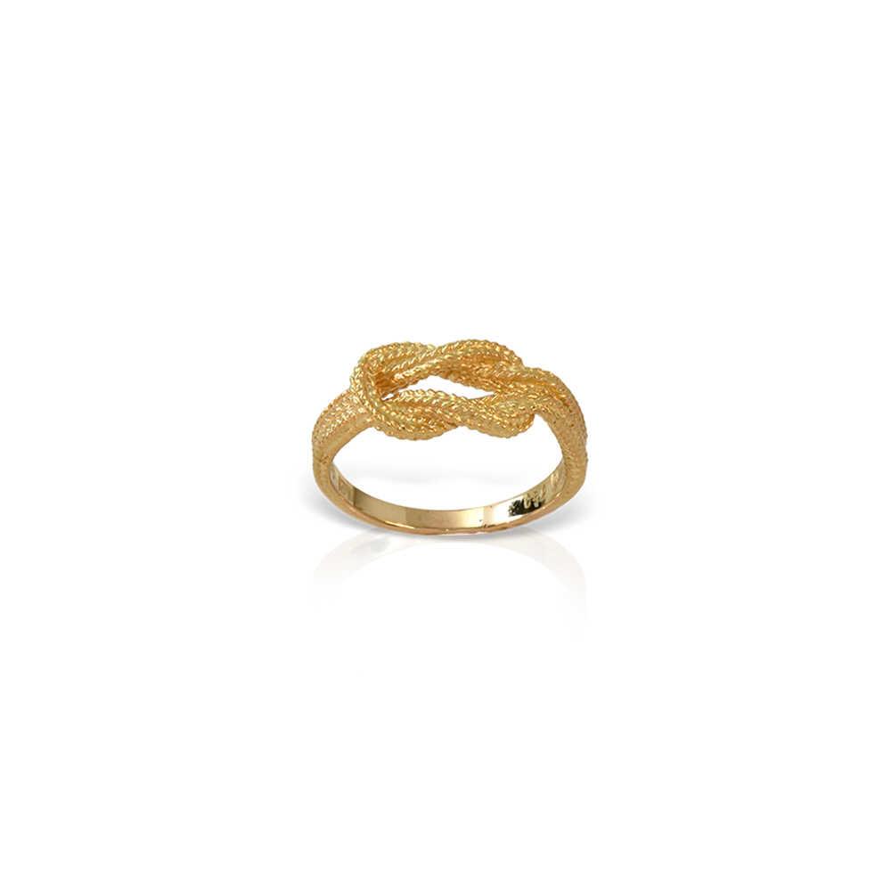 LALAOUNIS HERCULES KNOT RING IN TEXTURED 18K GOLD