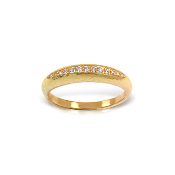 LALAOUNIS HAND-HAMMERED NEOLITHIC RING IN 18k WITH DIAMONDS