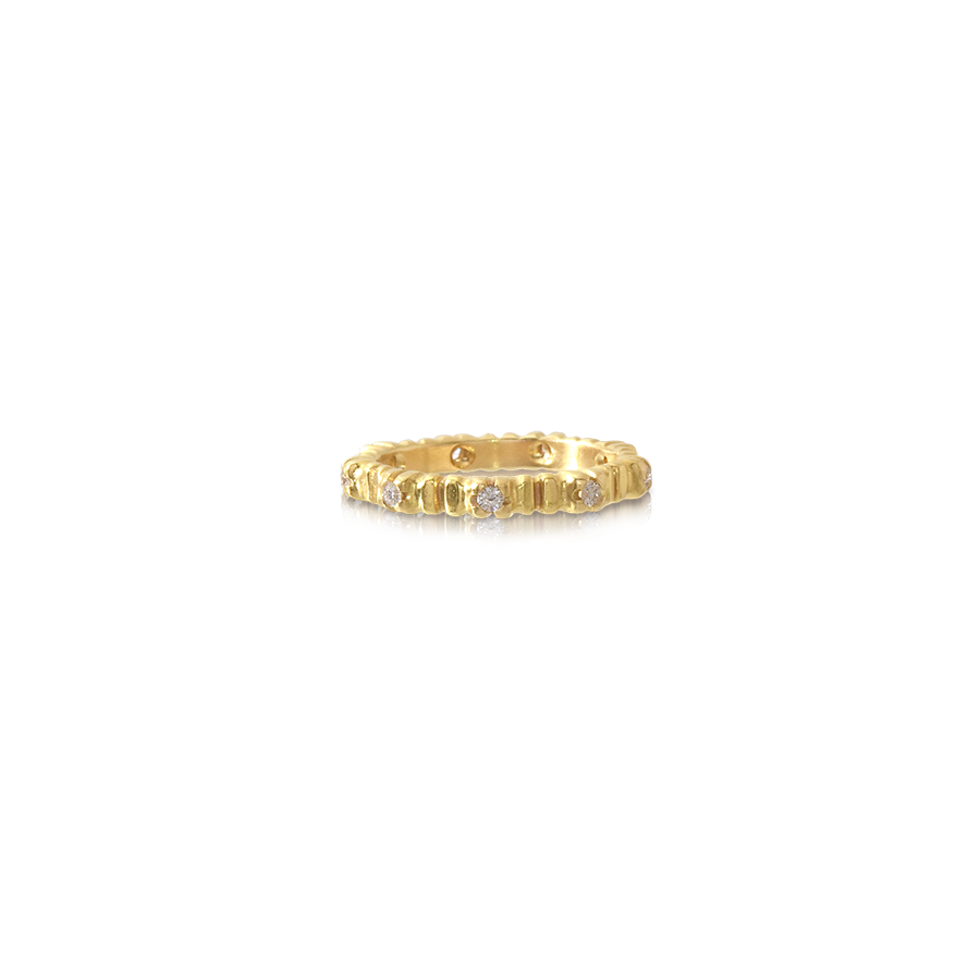 LALAOUNIS NUBIA THIN BAND RING IN 18K GOLD WITH DIAMONDS