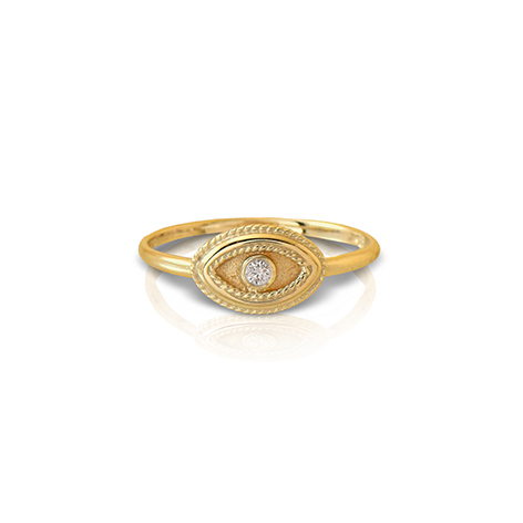 LALAOUNIS EVIL EYE RING IN 18k GOLD AND DIAMONDS