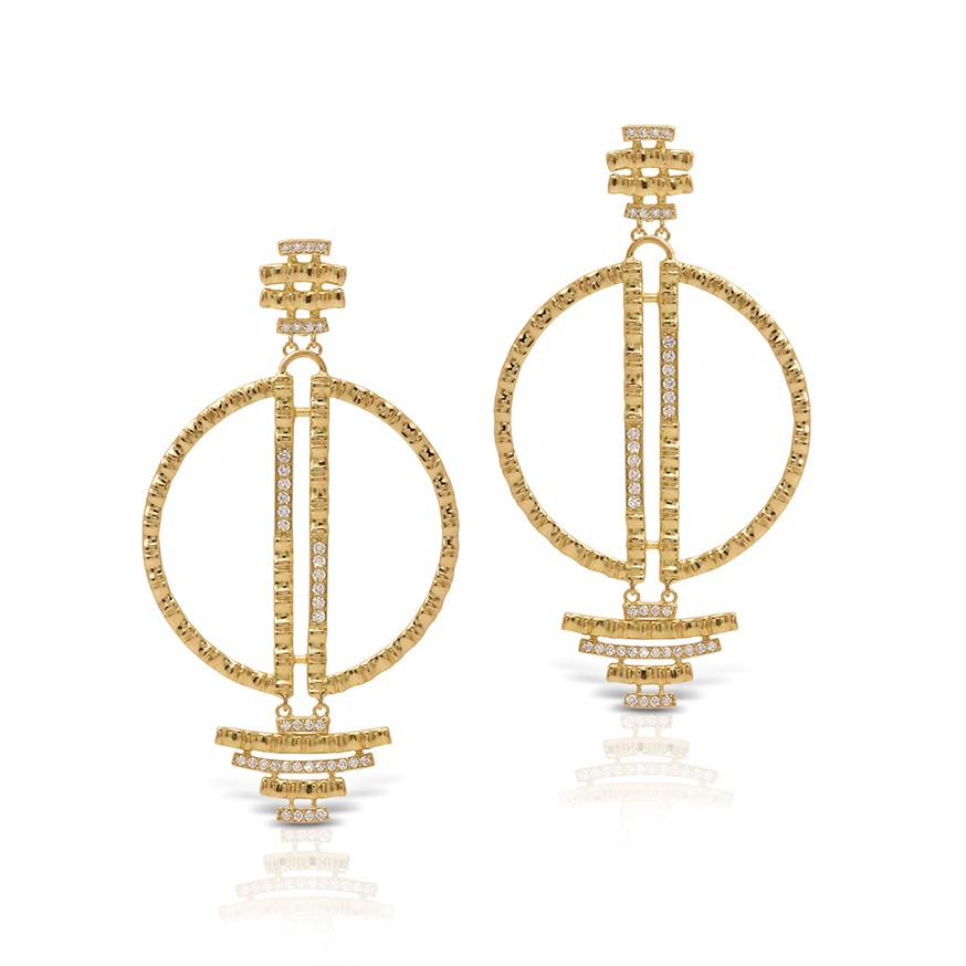 LALAOUNIS CHIWARA EARRINGS IN 18K GOLD AND DIAMONDS