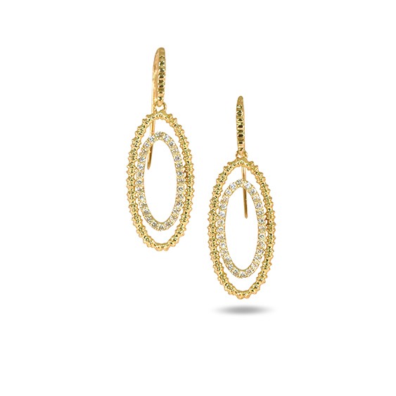 LALAOUNIS HONEY COMB EARRINGS IN 18k GOLD AND DIAMONDS