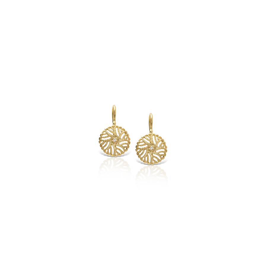 LALAOUNIS NUBIA SMALL ROUND EARRINGS IN 18K GOLD WITH DIAMONDS