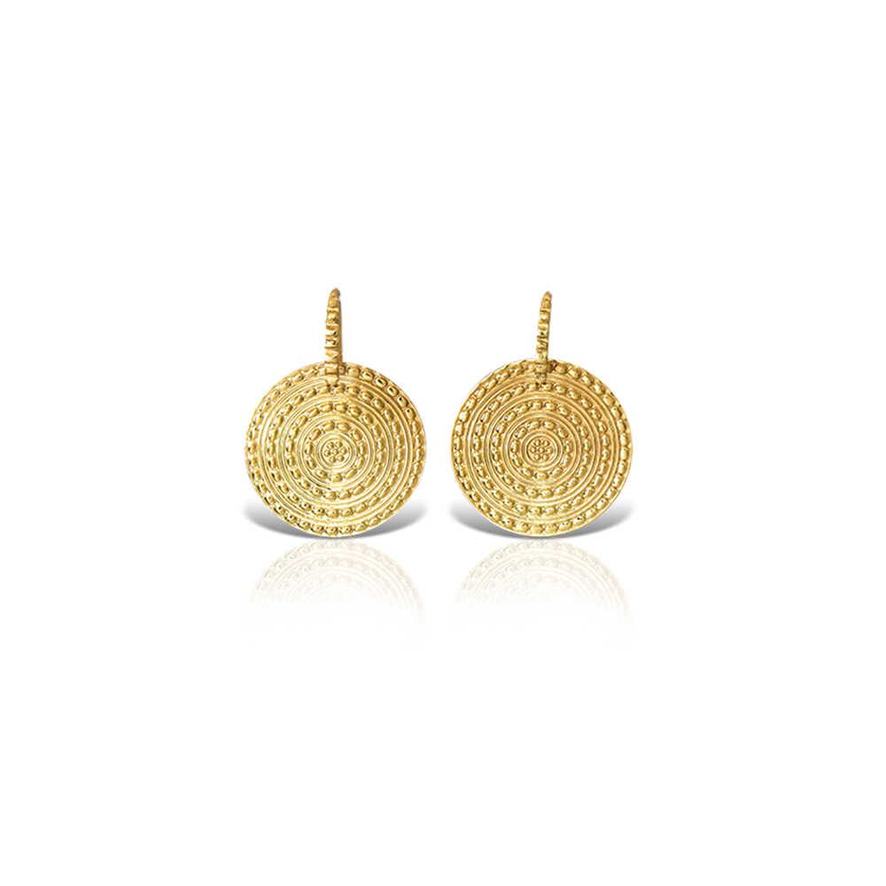 LALAOUNIS HELEN OF TROY DISC EARRINGS IN 18K GOLD, LARGE VERSION