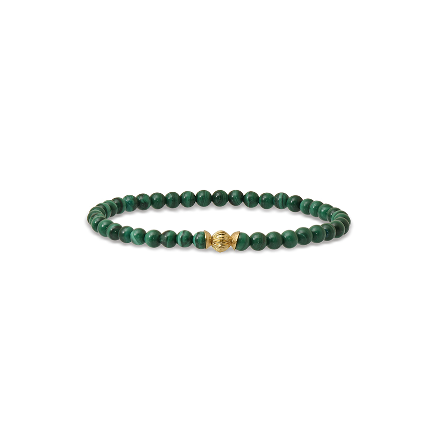 LALAOUNIS BRACELET IN 18K GOLD WITH BEADS IN MALACHITE
