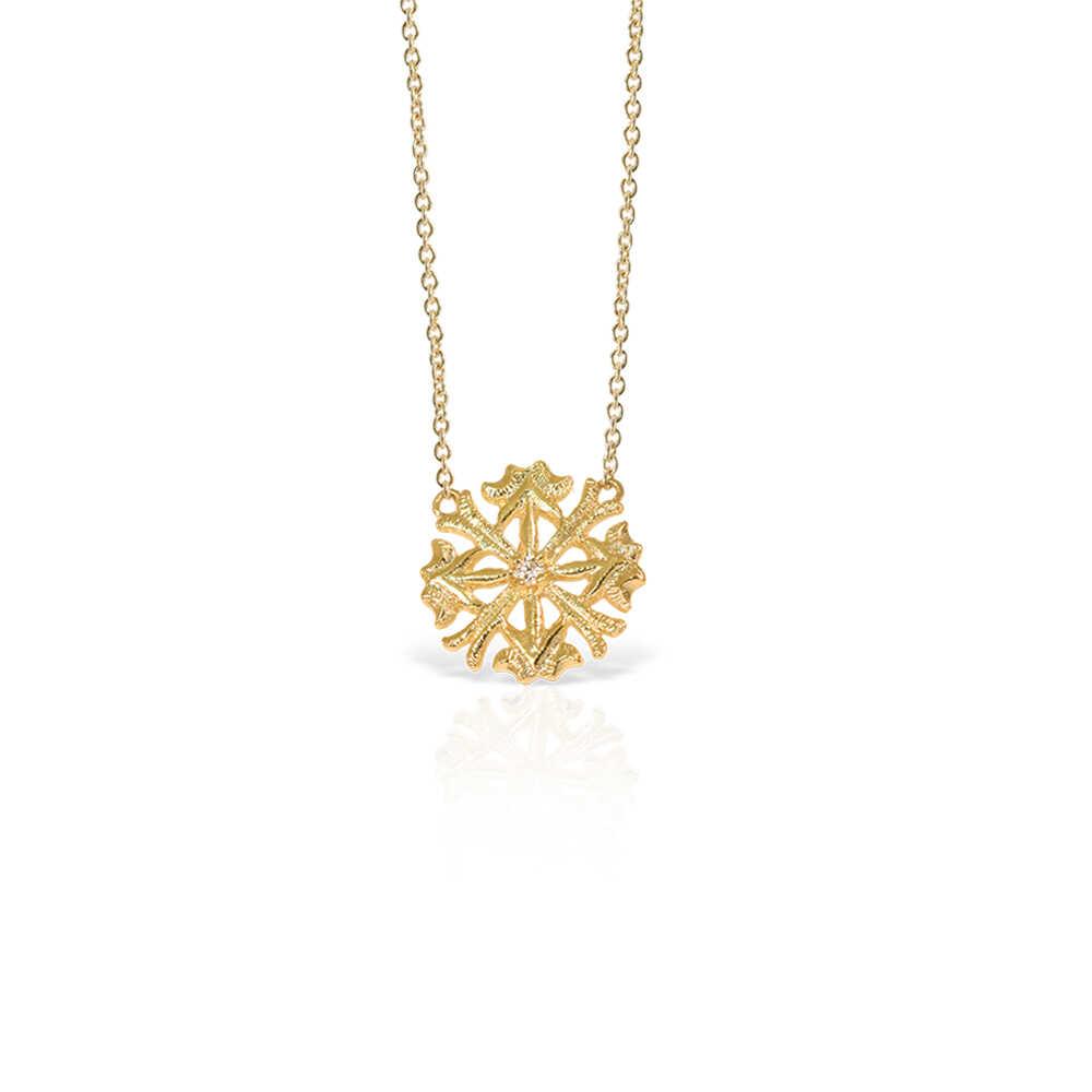 LALAOUNIS AURELIA SNOWFLAKE NECKLACE IN 18K GOLD AND DIAMOND