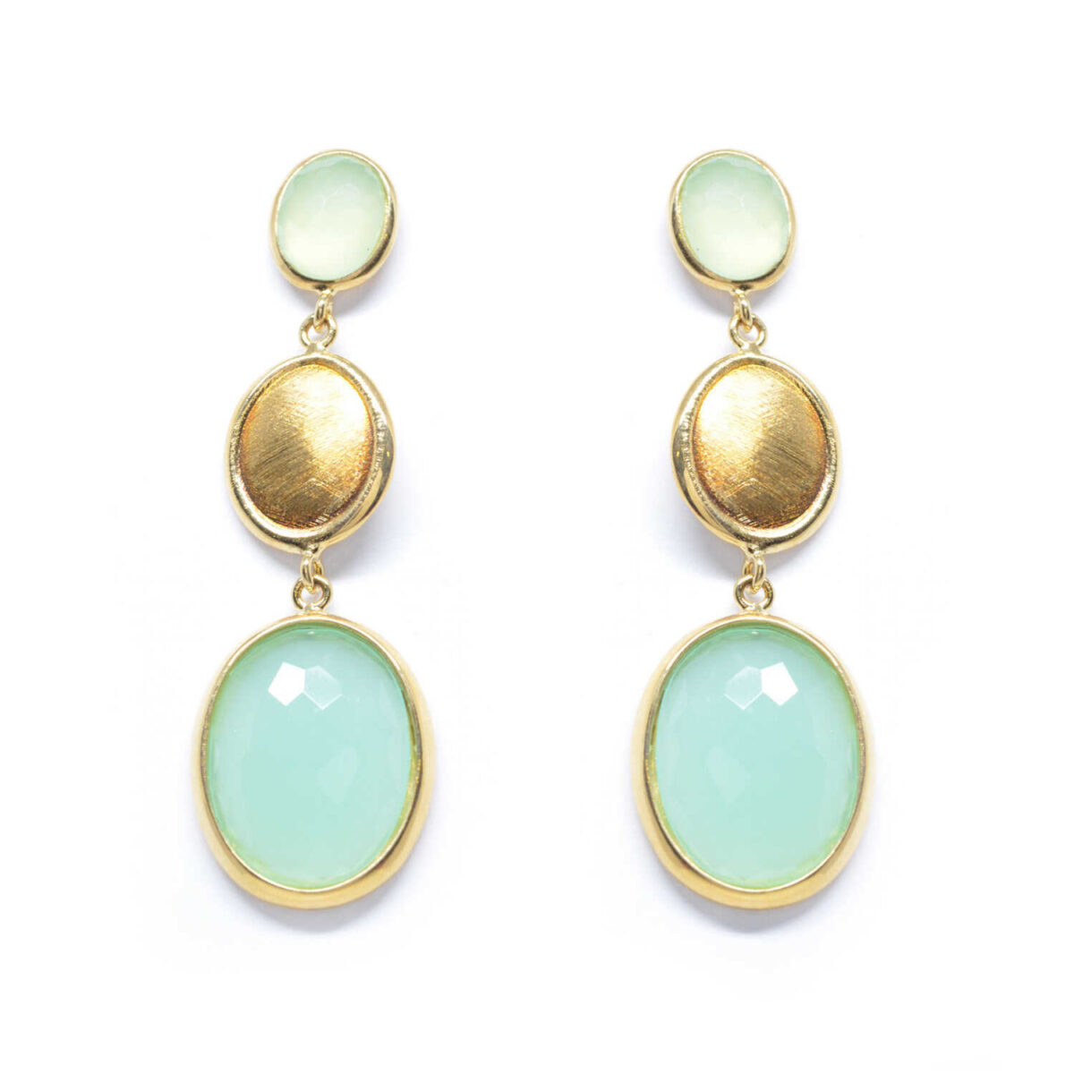 Σκουλαρίκια ασημένια με ορυκτές πέτρες