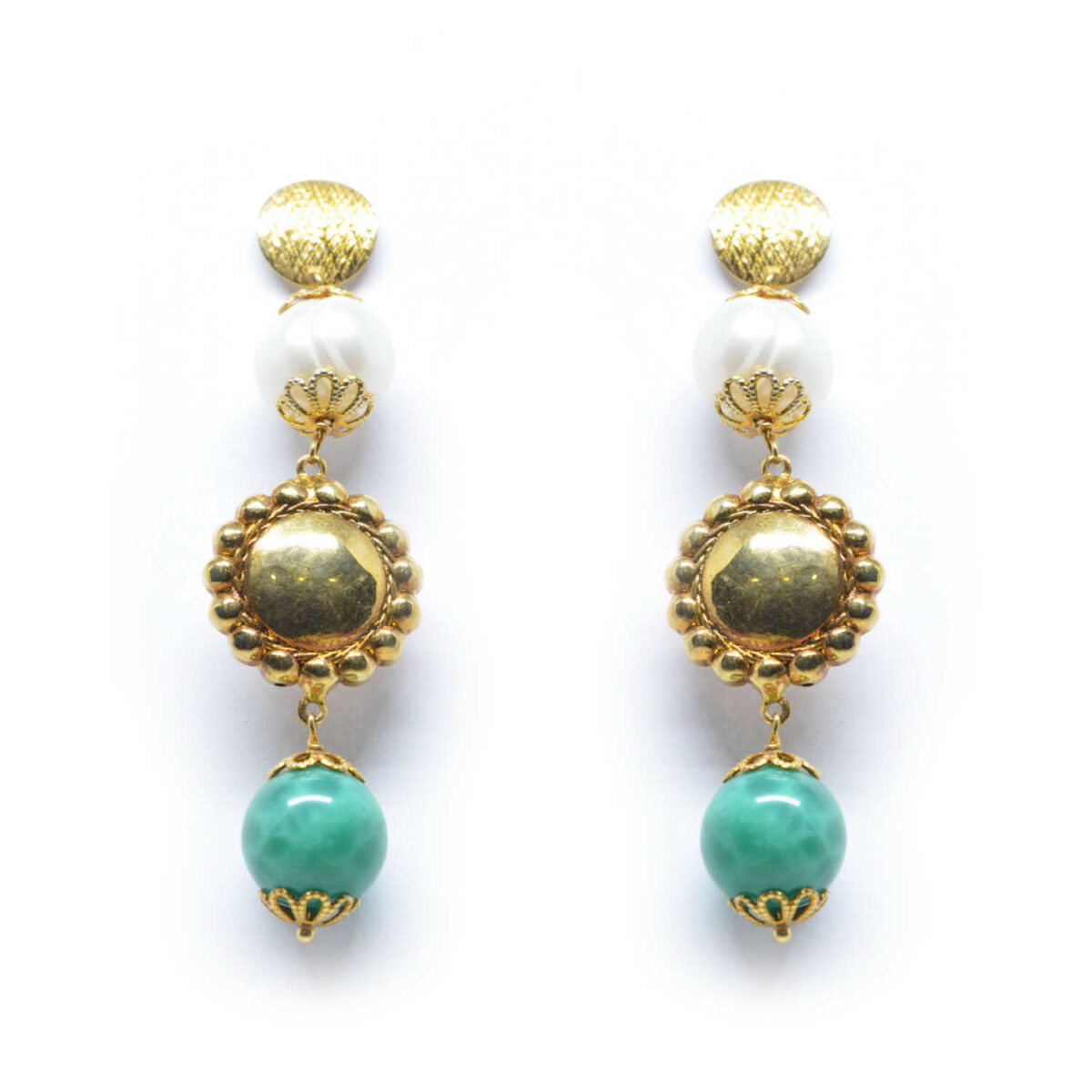 Σκουλαρίκια ασημένια με ορυκτές πέτρες