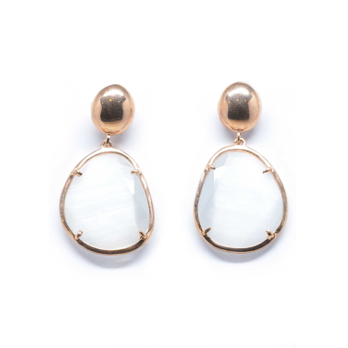 Σκουλαρίκια ασημένια με ορυκτές πέτρες