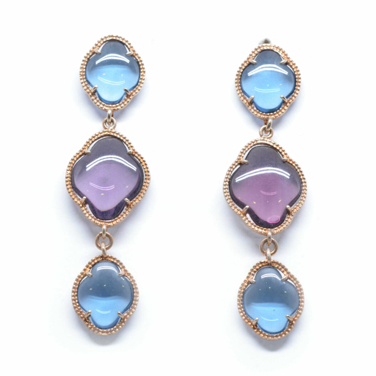 Σκουλαρίκια ασημένια με ορυκτές πέτρες