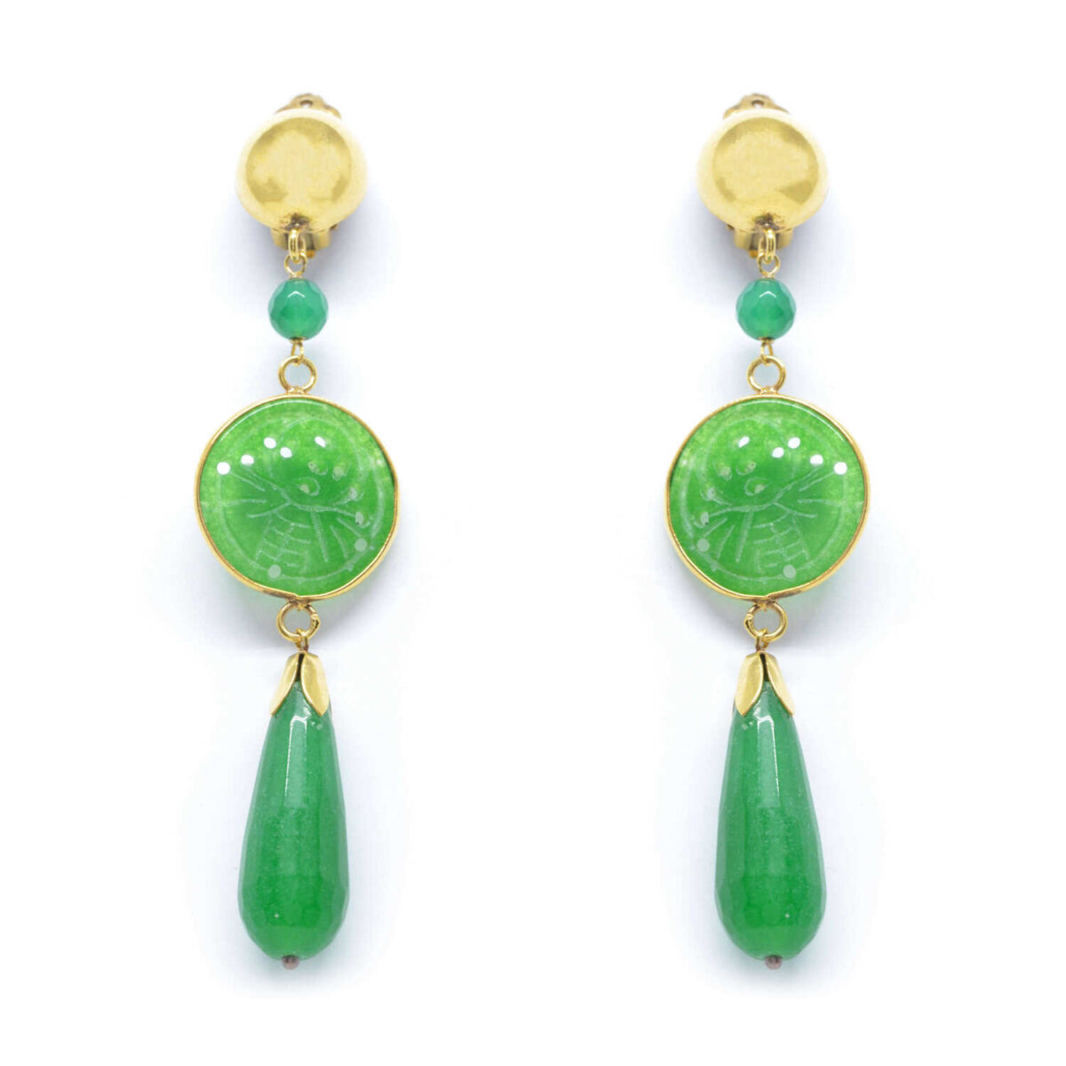 Σκουλαρίκια ασημένια με ορυκτές πέτρες