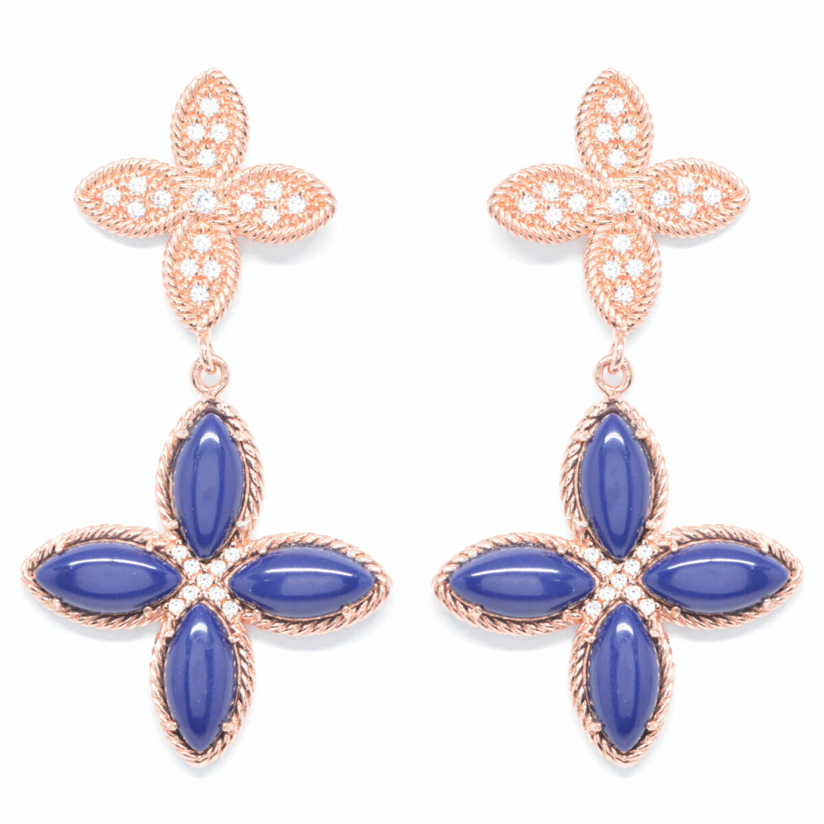 Σκουλαρίκια ασημένια με ορυκτές πέτρες