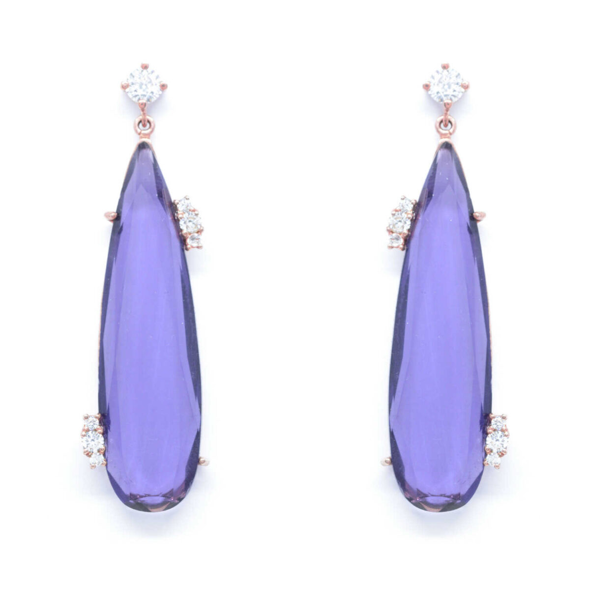 Σκουλαρίκια ασημένια με ορυκτές πέτρες