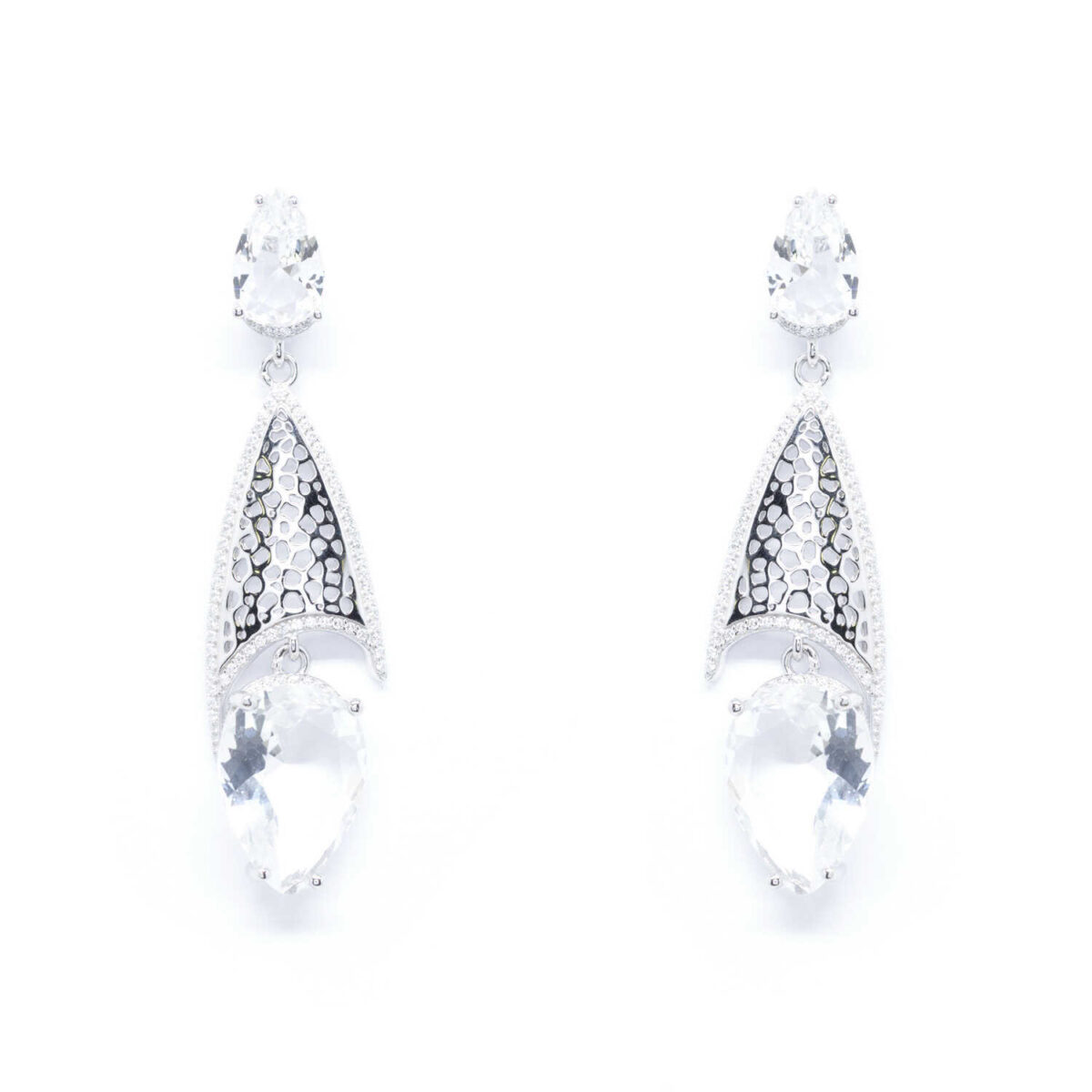 Σκουλαρίκια ασημένια με ορυκτές πέτρες