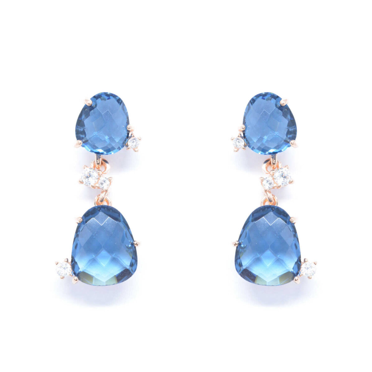 Σκουλαρίκια ασημένια με ορυκτές πέτρες