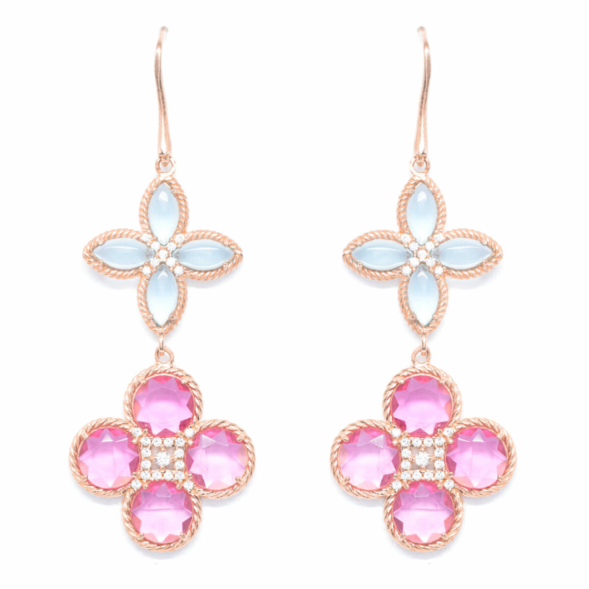 Σκουλαρίκια ασημένια με ορυκτές πέτρες