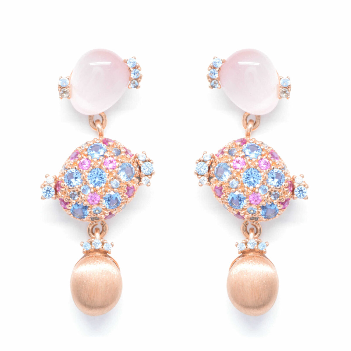 Σκουλαρίκια ασημένια με ορυκτές πέτρες