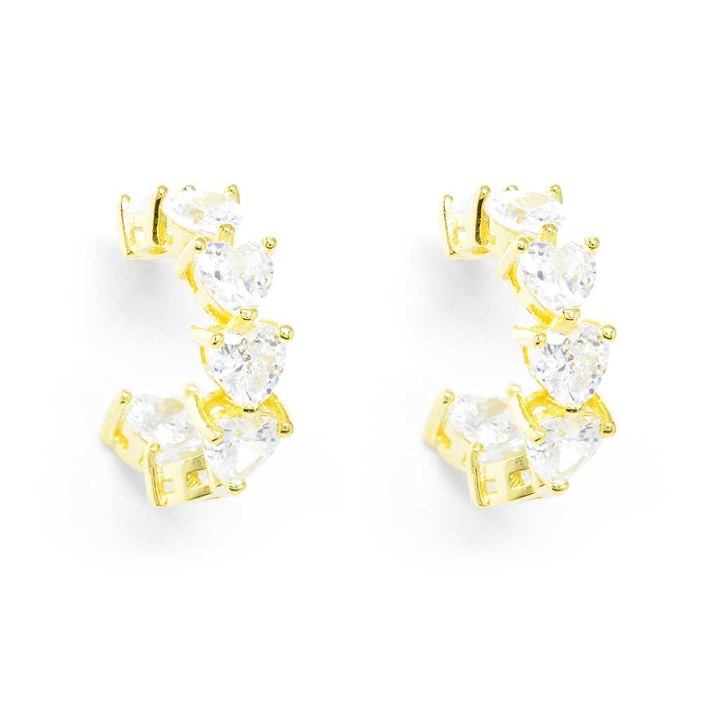 Σκουλαρίκια χρυσοί κρίκοι με πέτρες