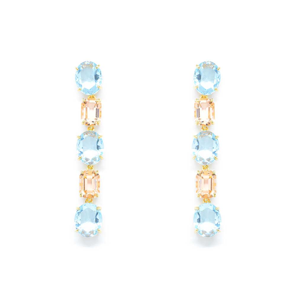 Σκουλαρίκια χρυσά elegant ριβιέρες