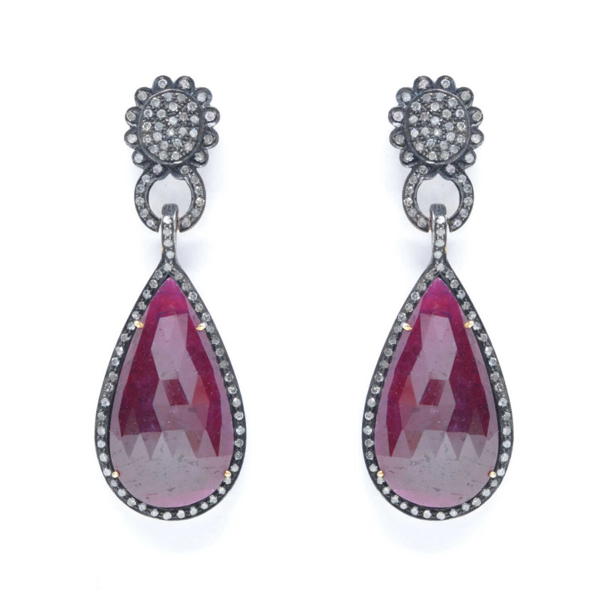 Σκουλαρίκια ασημένια με ορυκτές πέτρες