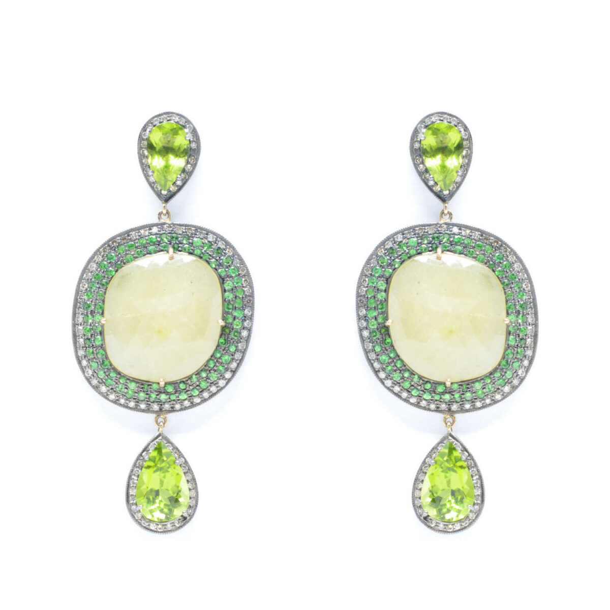 Σκουλαρίκια ασημένια με ορυκτές πέτρες