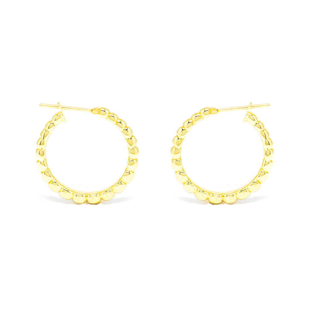 Σκουλαρίκια κρίκοι  γυαλιστεροί  από κίτρινο χρυσό Κ14