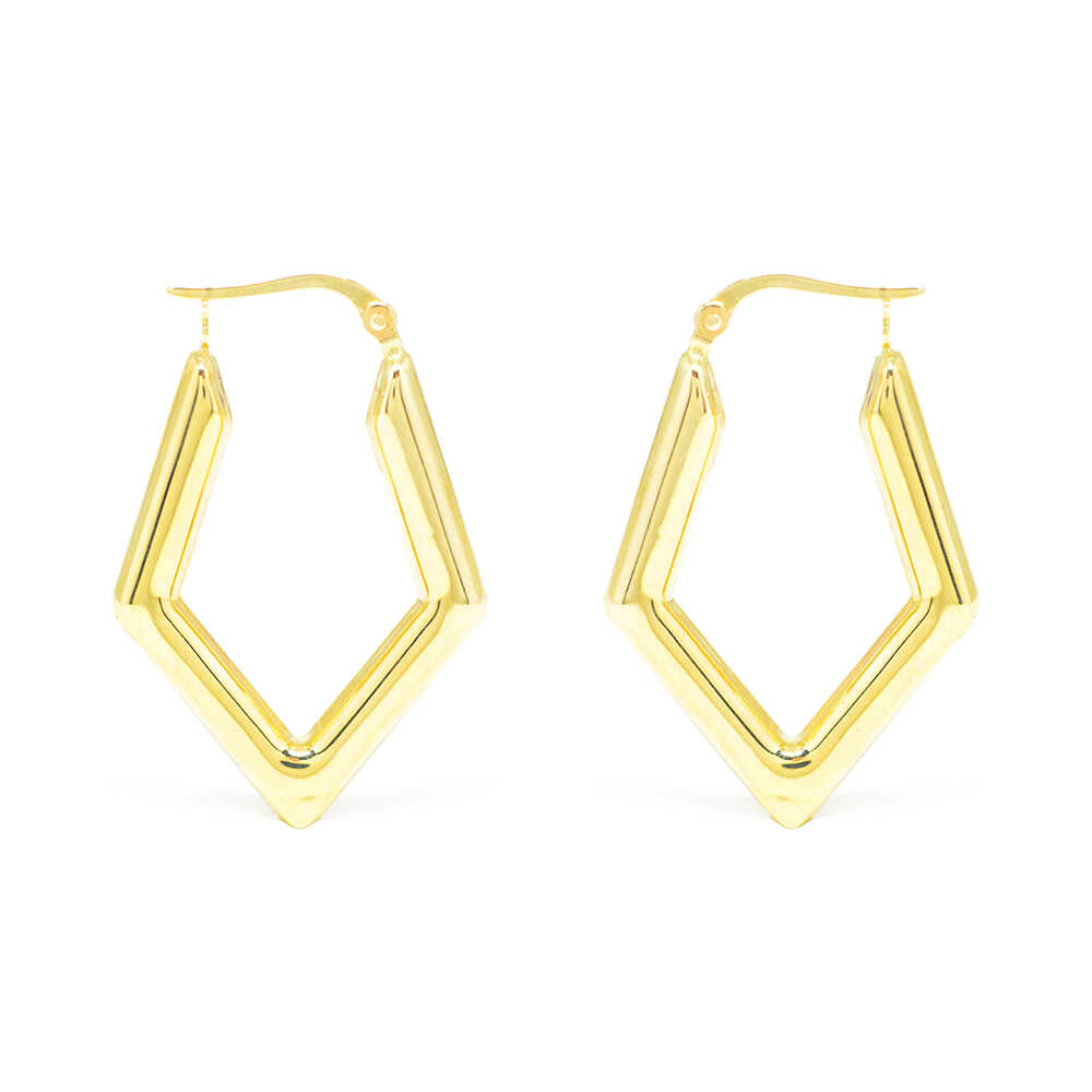 Σκουλαρίκια κρίκοι μοντέρνοι  από κίτρινο χρυσό Κ14