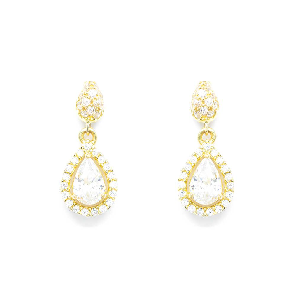 Σκουλαρίκια elegant κρεμαστά  με πέτρες  από κίτρινο χρυσό 14k