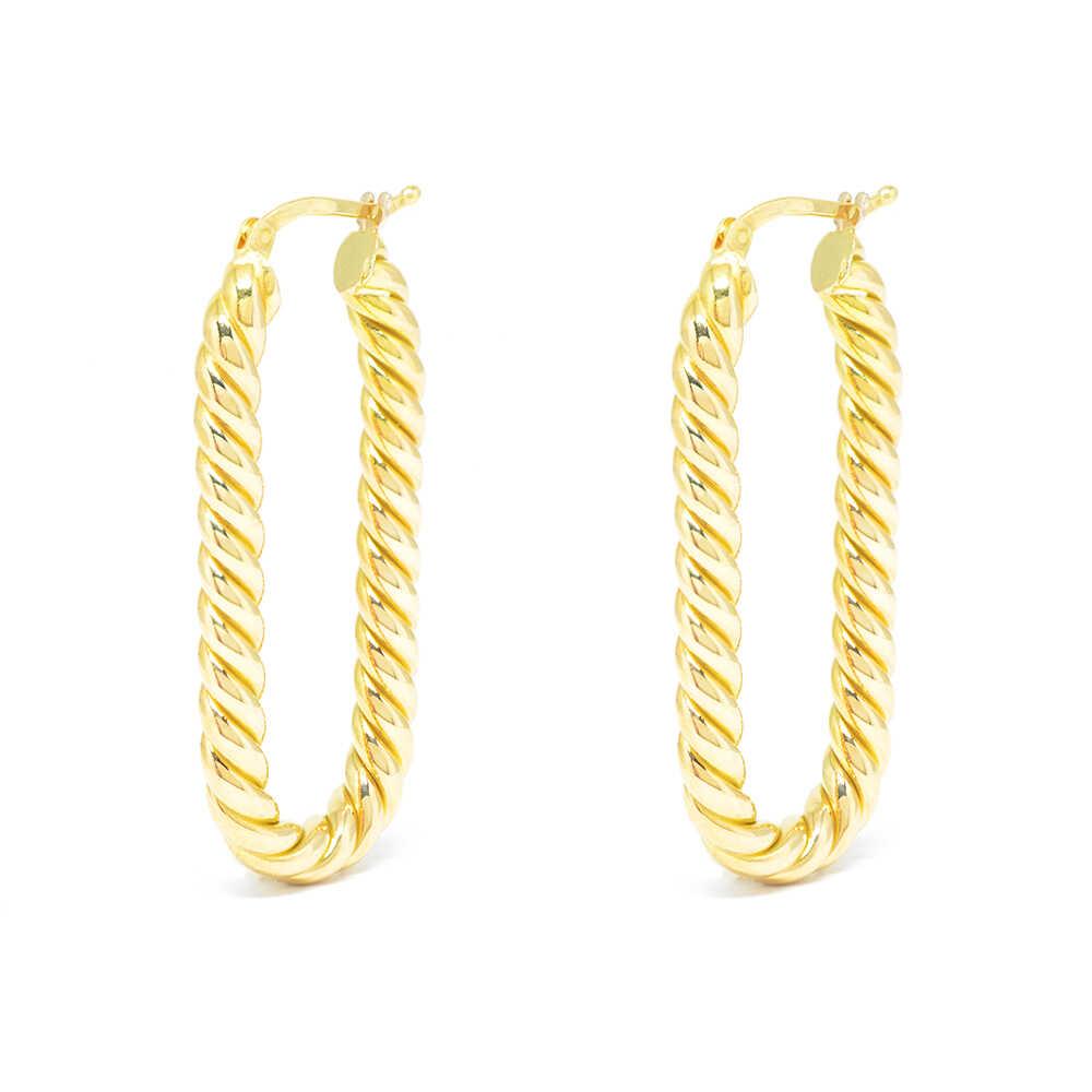 Σκουλαρίκια κρίκοι μοντέρνοι  από κίτρινο χρυσό Κ18