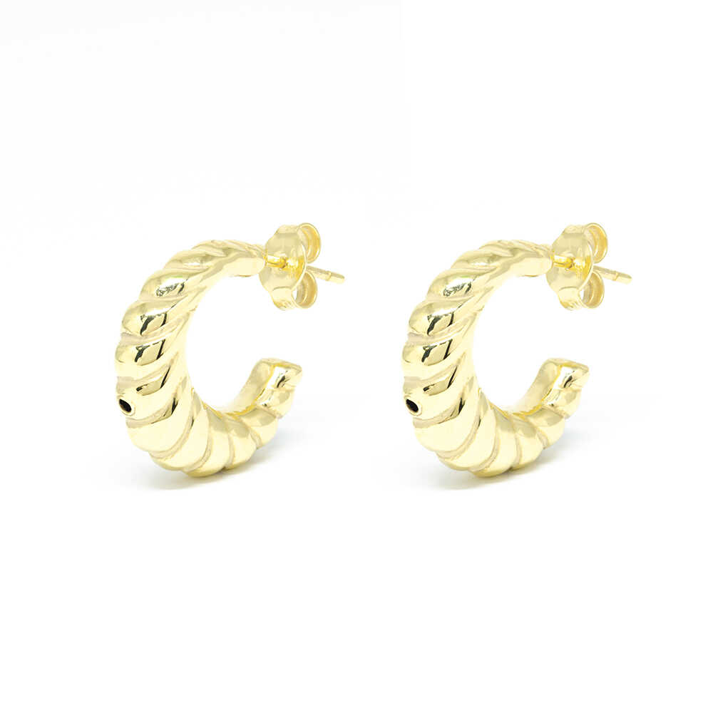 Σκουλαρίκια κρίκοι εντυπωσιακοί από κίτρινο χρυσό 14k