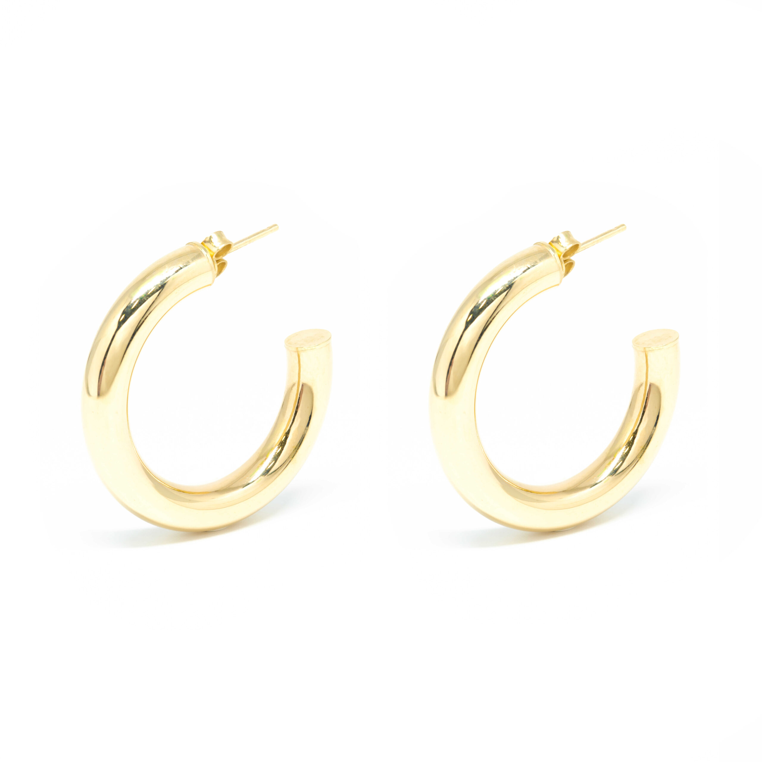 Σκουλαρίκια κρίκοι μοντέρνοι από κίτρινο χρυσό 14k