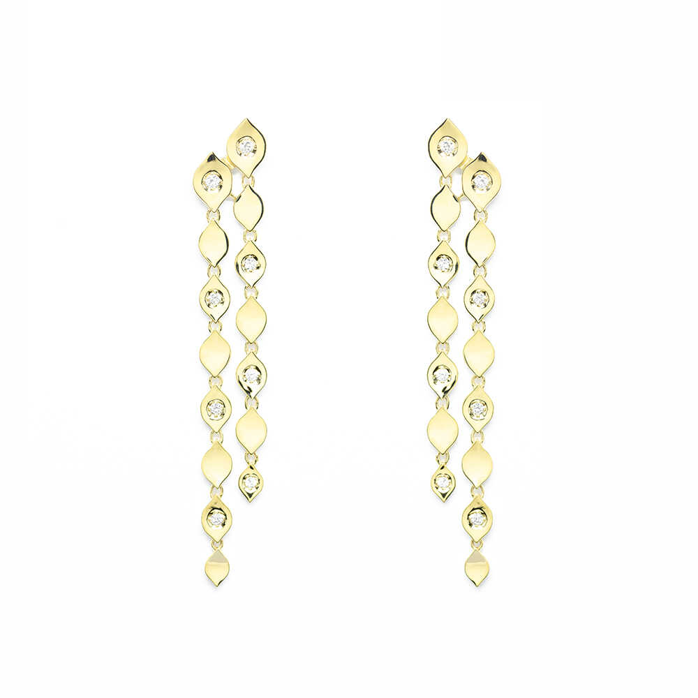 Σκουλαρίκια CASATO διαμαντένια elegant από κίτρινο χρυσό 18k