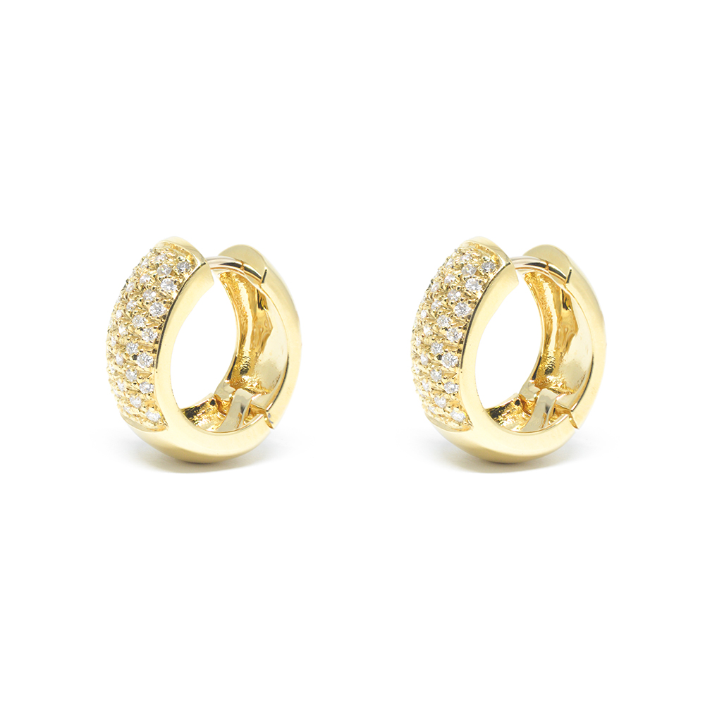 Σκουλαρίκια Κρίκοι Εντυπωσιακοί με διαμάντια από Χρυσό 18k