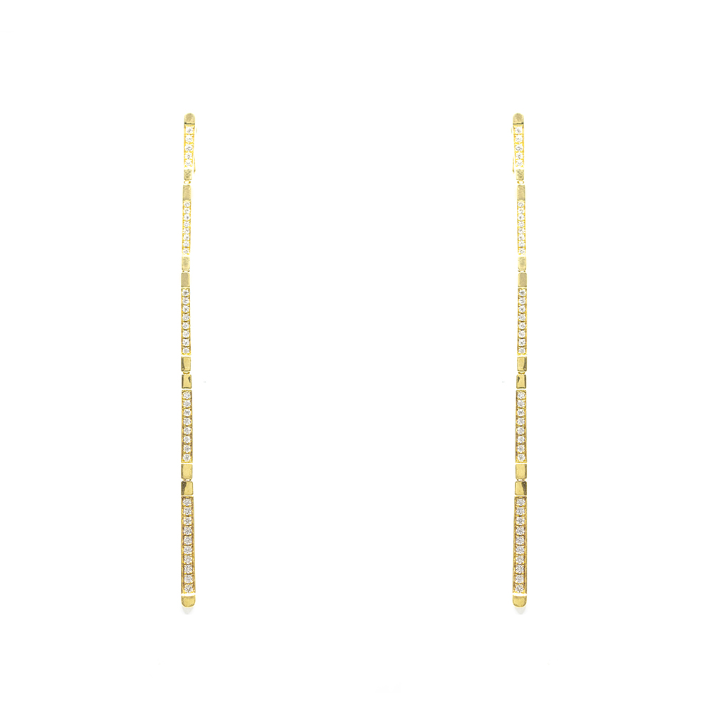 Σκουλαρίκια elegant βραδινά με διαμάντια από κίτρινο χρυσο 18k