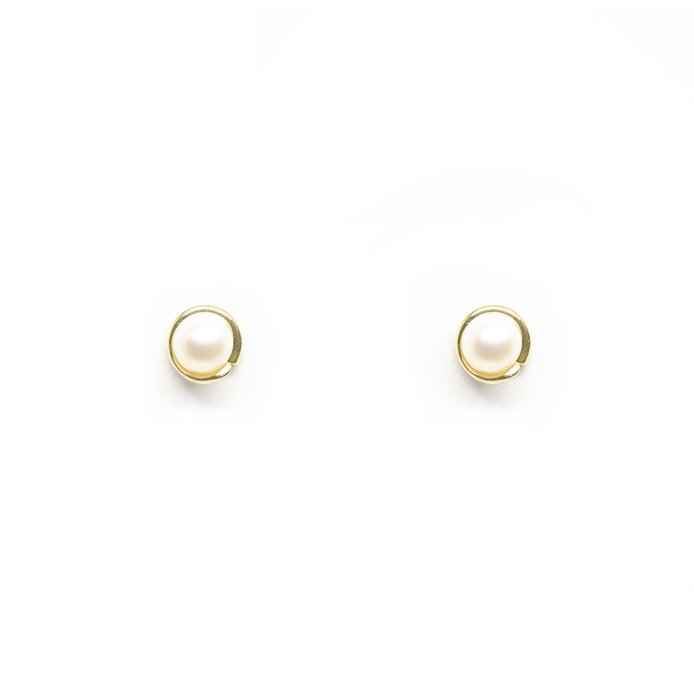 Σκουλαρίκια elegant με natural pearls από κίτρινο χρυσό 14k