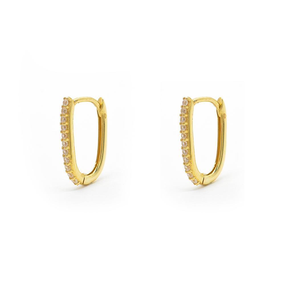 Σκουλαρίκια κρίκοι σειρέ από Χρυσό 14k  οβάλ