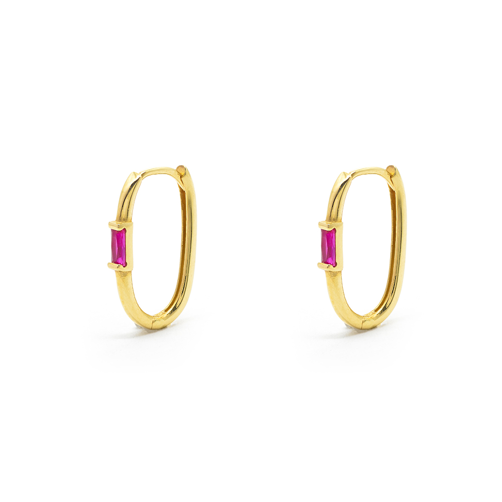 Σκουλαρίκια κρίκοι από Χρυσό 14k minimal οβάλ