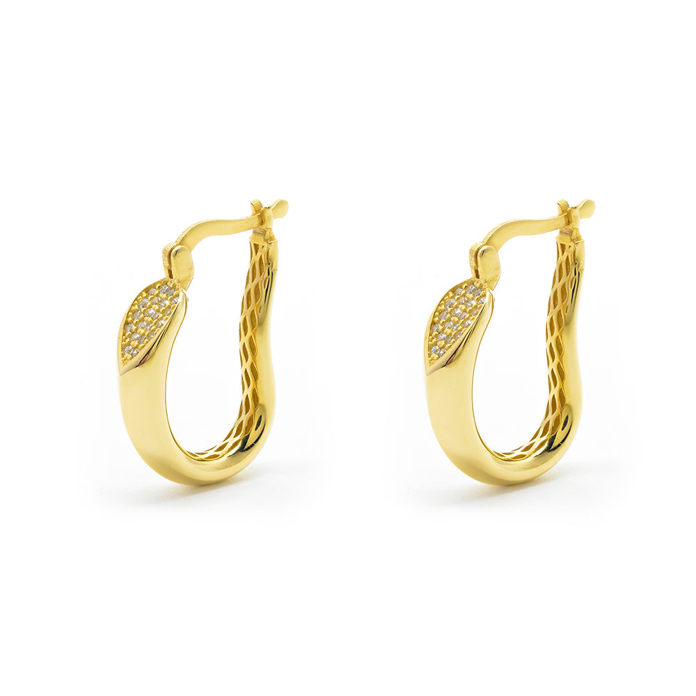 Σκουλαρίκια κρίκοι από Χρυσό 14k minimal οβάλ