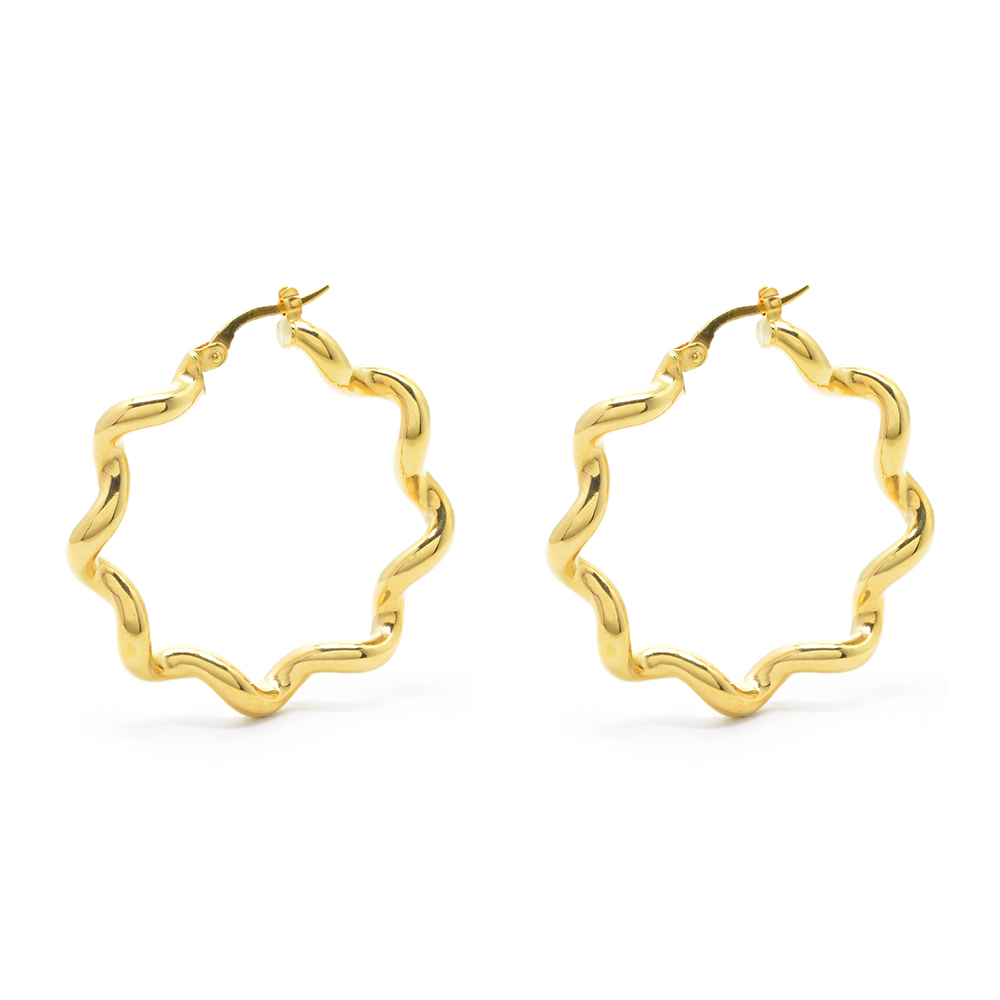 Σκουλαρίκια κρίκοι από Χρυσό 14k twist