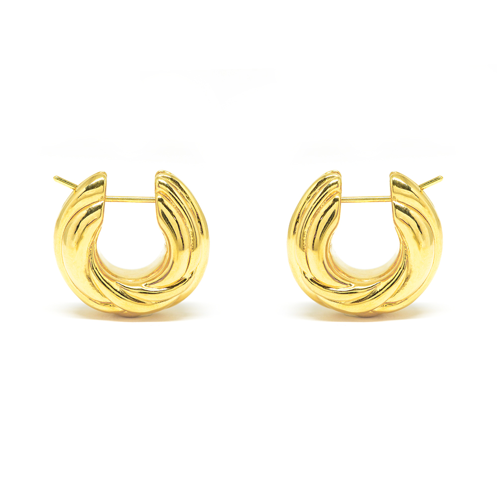 Σκουλαρίκια κρίκοι bold  από κίτρινο χρυσό Κ18