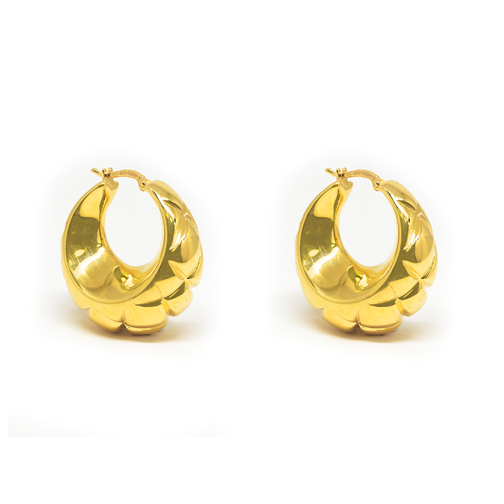 Σκουλαρίκια κρίκοι bold  από κίτρινο χρυσό Κ14