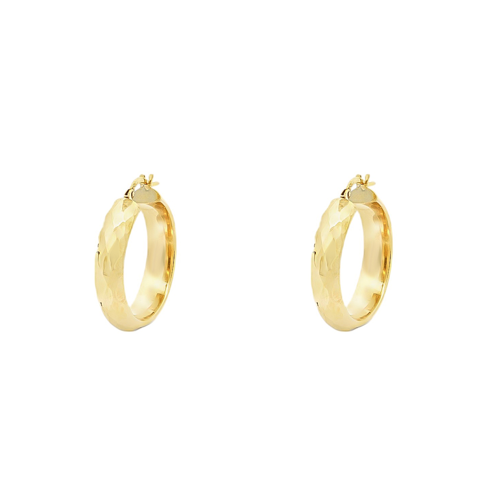 Σκουλαρίκια Κρίκοι σφηρύλατοι μοντέρνοι από Χρυσό 14k