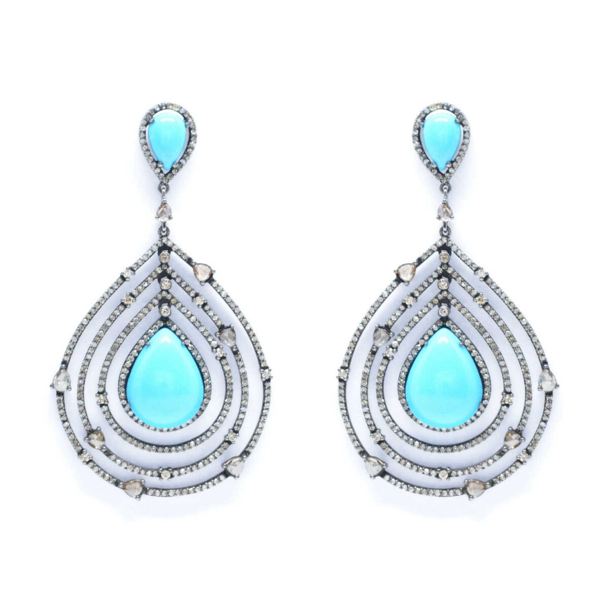 Σκουλαρίκια ασημένια με ορυκτές πέτρες