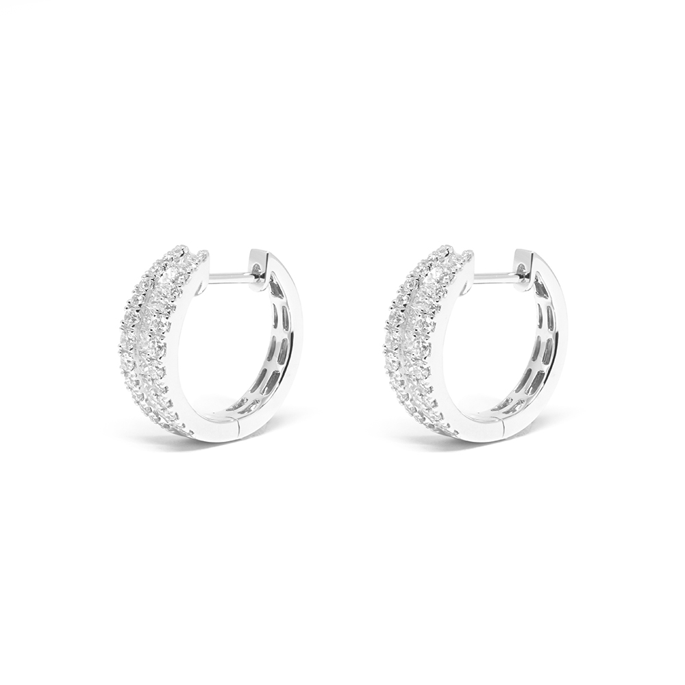 Σκουλαρίκια αριστοκρατικά από λευκόχρυσο 18k με διαμάντια