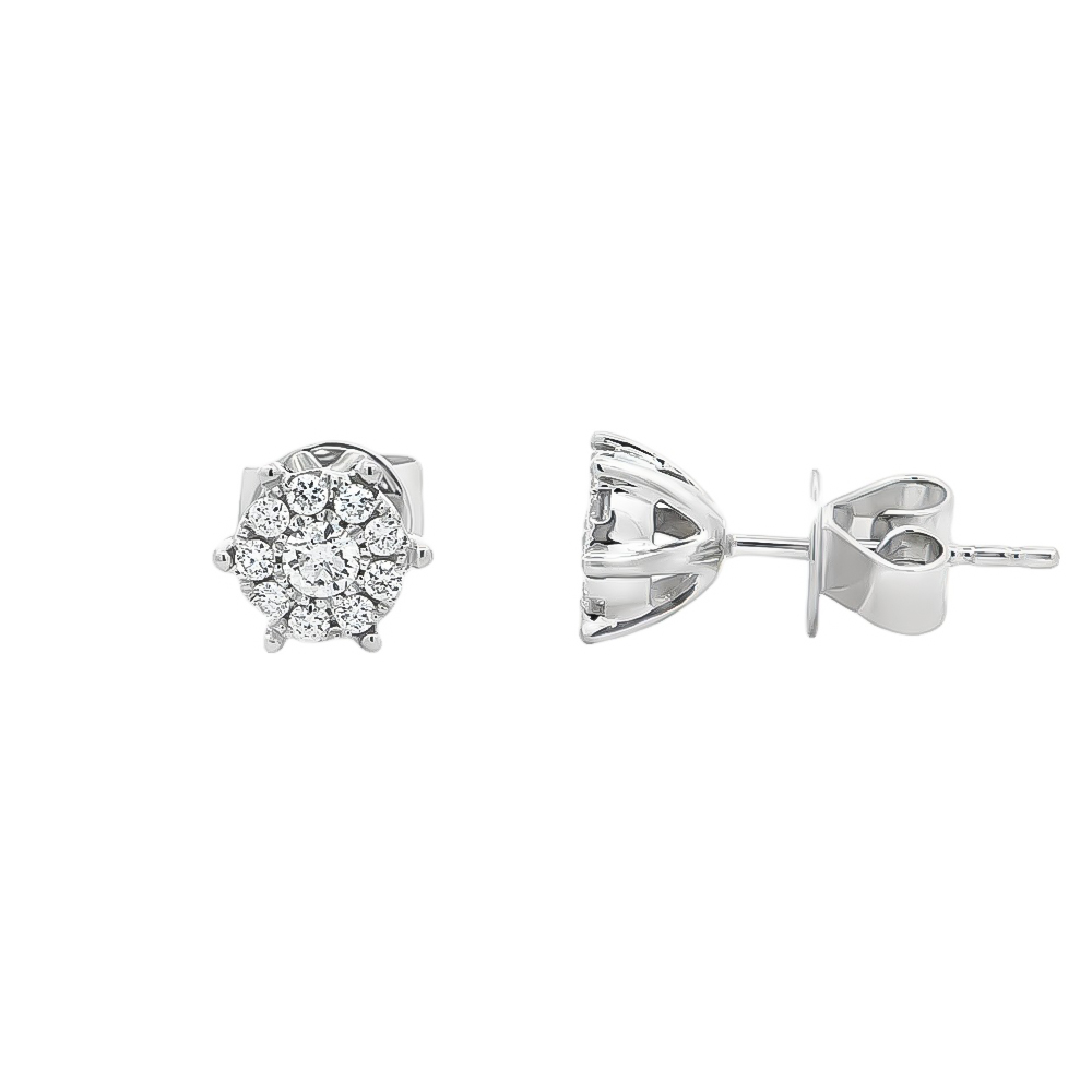 Σκουλαρίκια διαμαντένια elegant από λευκόχρυσο 18k