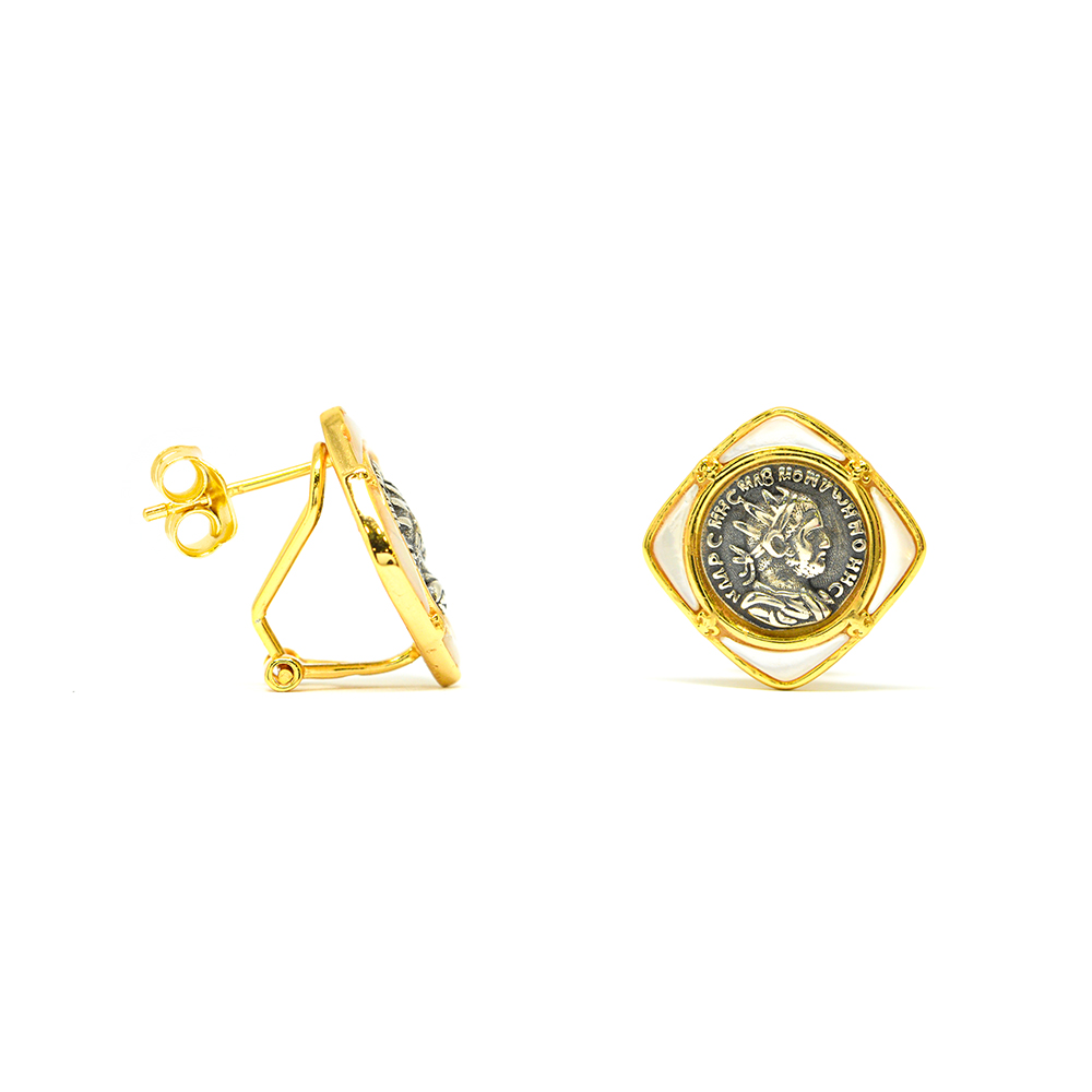 Σκουλαρίκια Χρυσά vintage με Coins