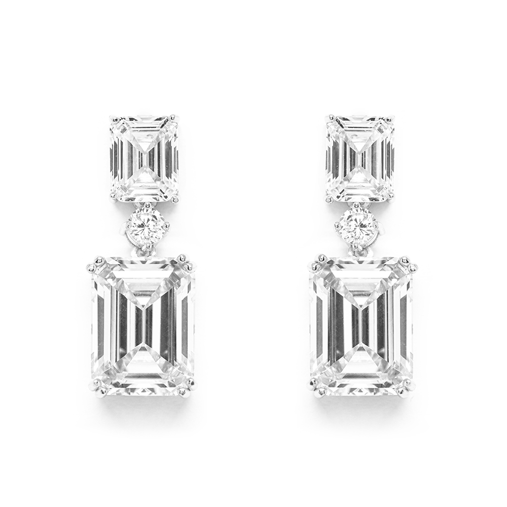 Σκουλαρίκα glam Ασημένια